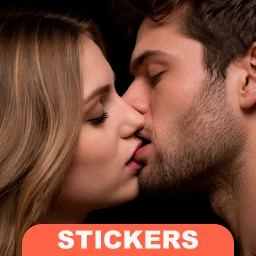 Adesivos de Beijo Apaixonado