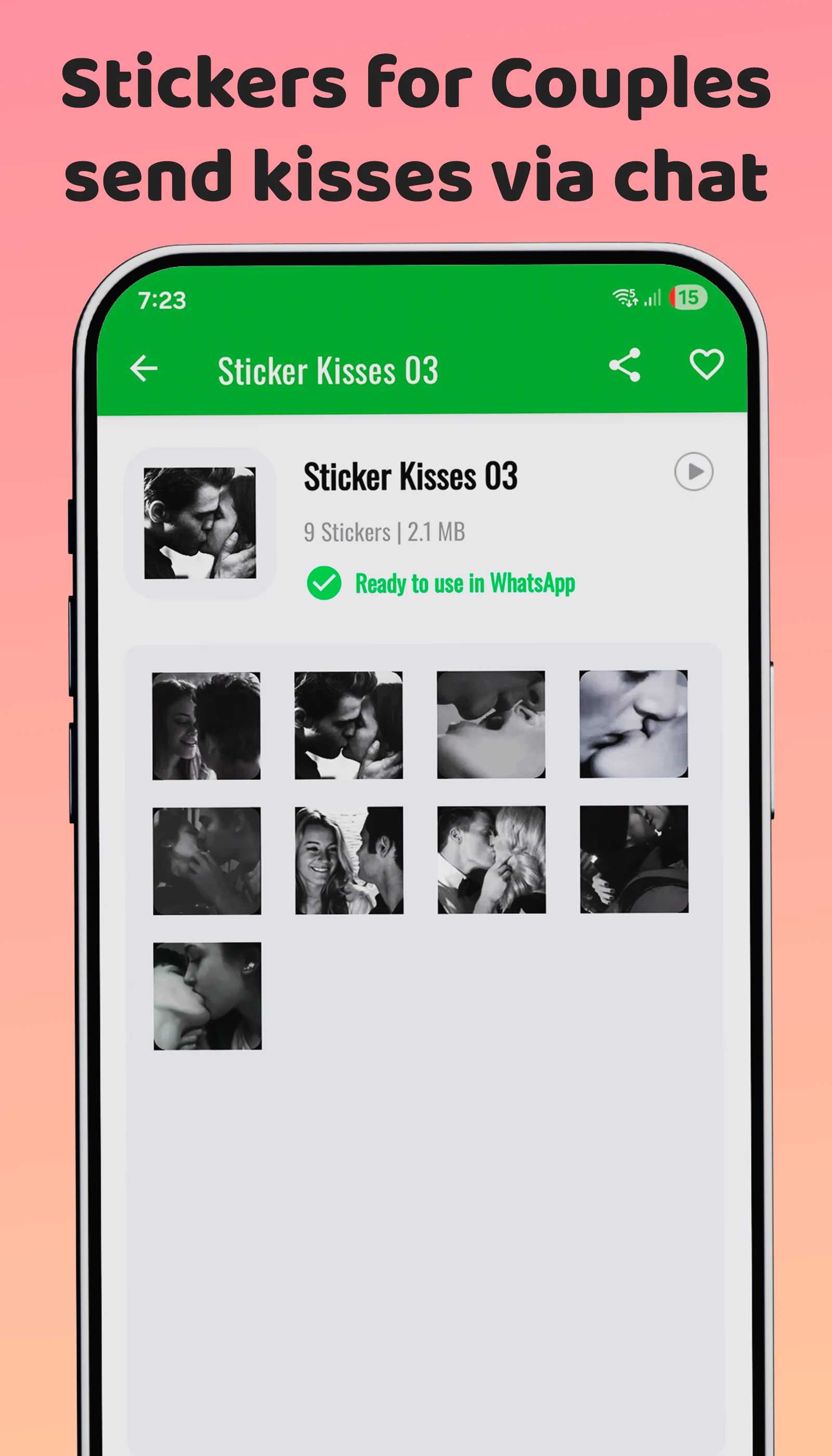 Passionate Kiss Stickers screenshot