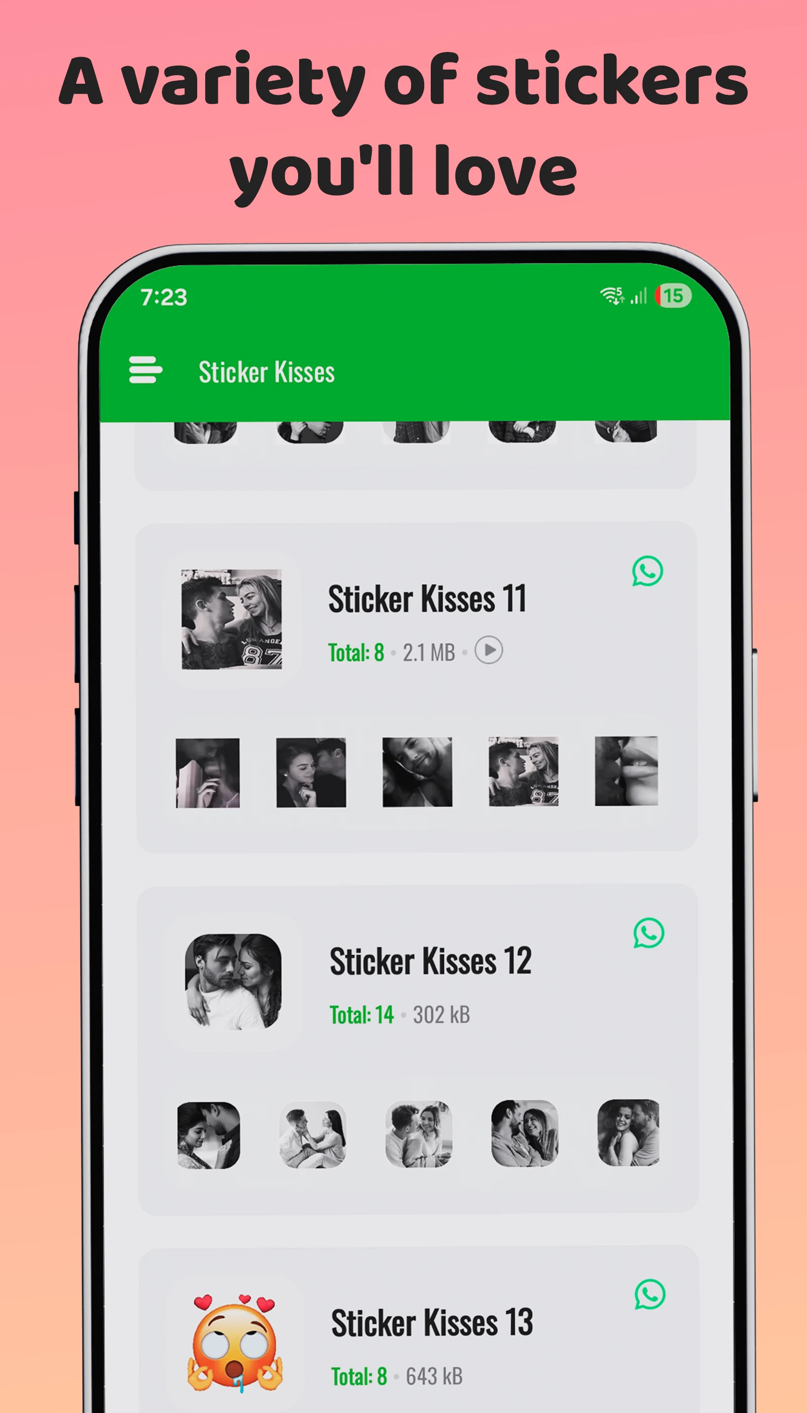 Passionate Kiss Stickers screenshot